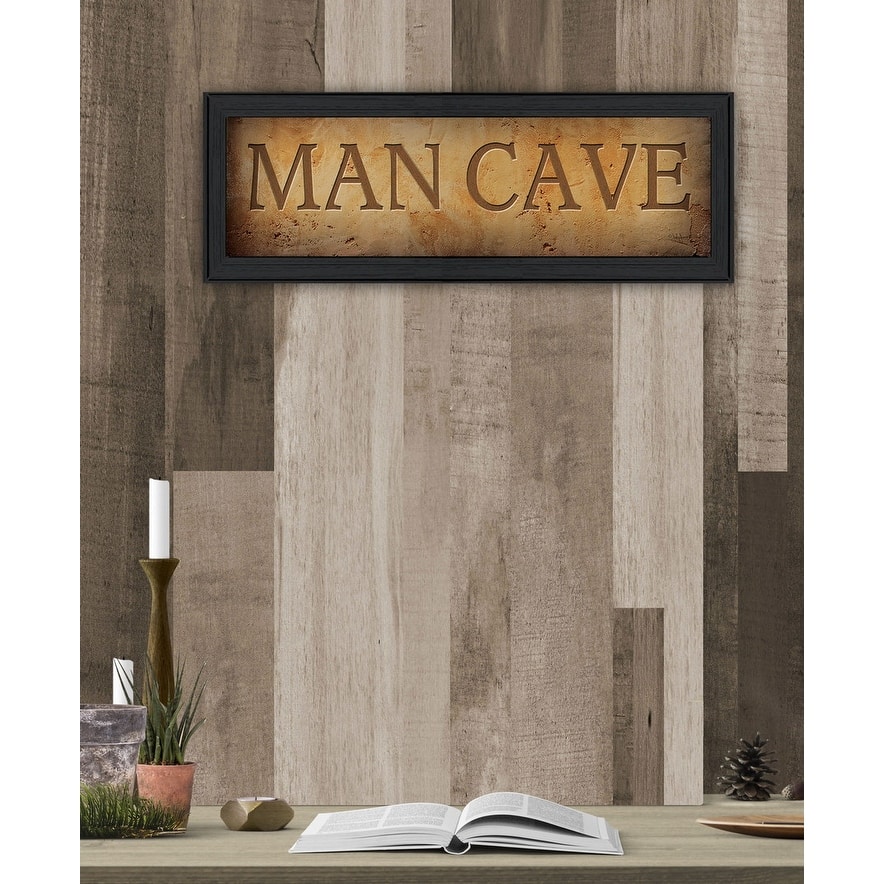 TrendyDecor4U MidCentury Modern "Man Cave" Framed Print Wall Art by